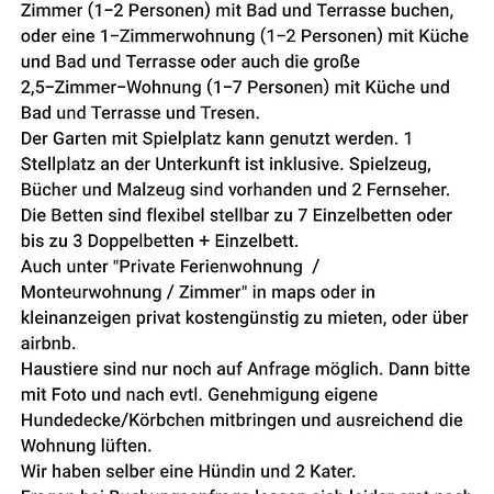 Apartment Private 1-2,5 -zimmer-wohnung Mit Terrasse *